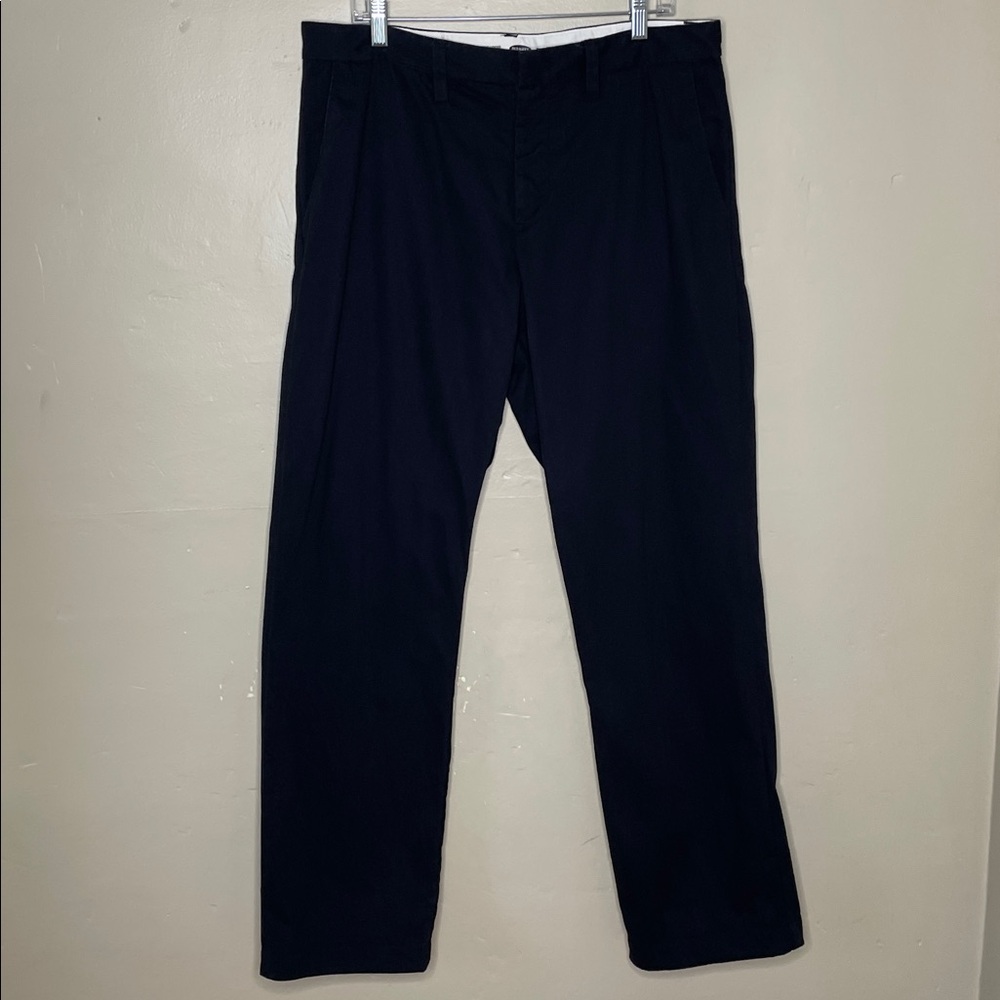 OLD NAVY Black Pants Classic Loose Fit Flat Front Straight Leg Corporate 34x34